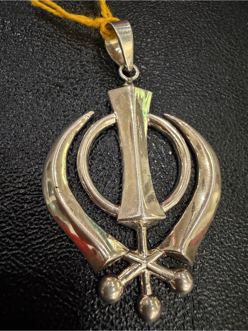 Sterling silver men’s omkar Sikh pendant